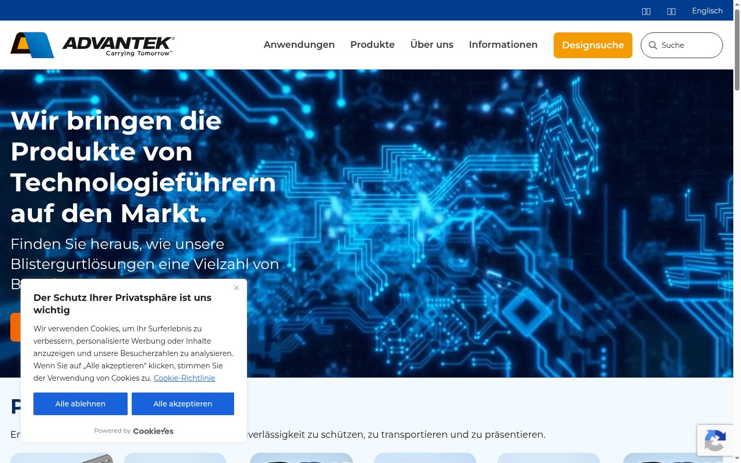 Screenshot del banner di consenso mostrato prima di qualsiasi interazione