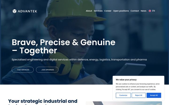 Screenshot of advantekgroup.com
