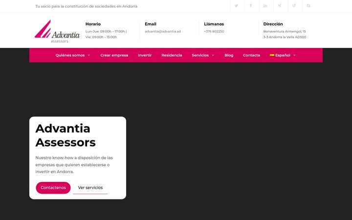 Screenshot of advantia.ad