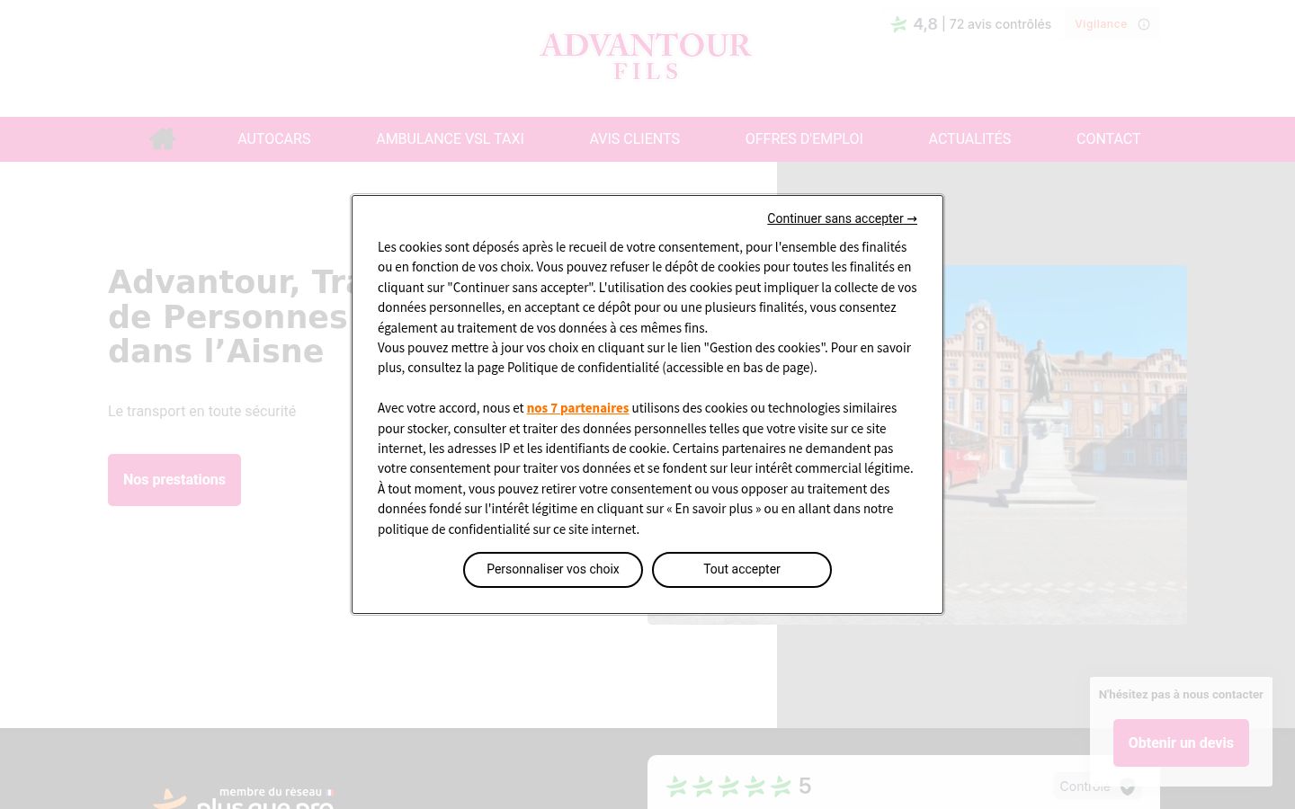 Screenshot van de toestemmingsbanner zoals getoond vóór enige interactie