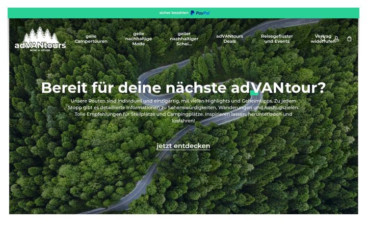 Screenshot of advantours.de