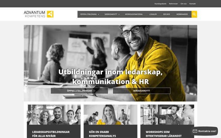 Ekrānuzņēmums no advantumkompetens.se