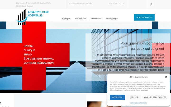 Screenshot of advantyscarehospitalis.com