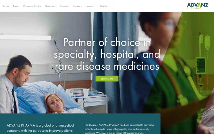 Screenshot of advanzpharma.com