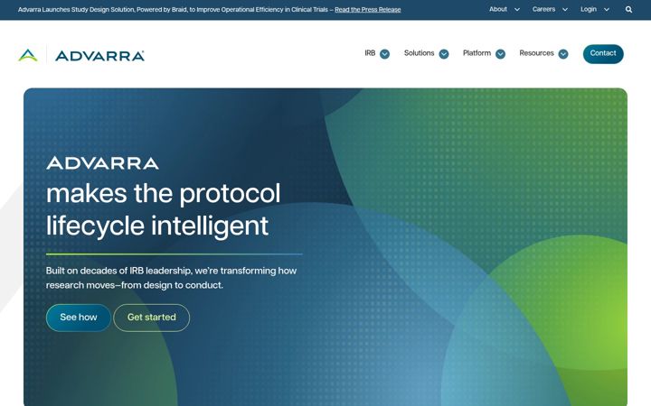 Screenshot of advarra.com