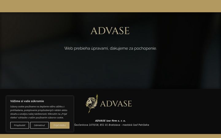 Posnetek zaslona advase.sk