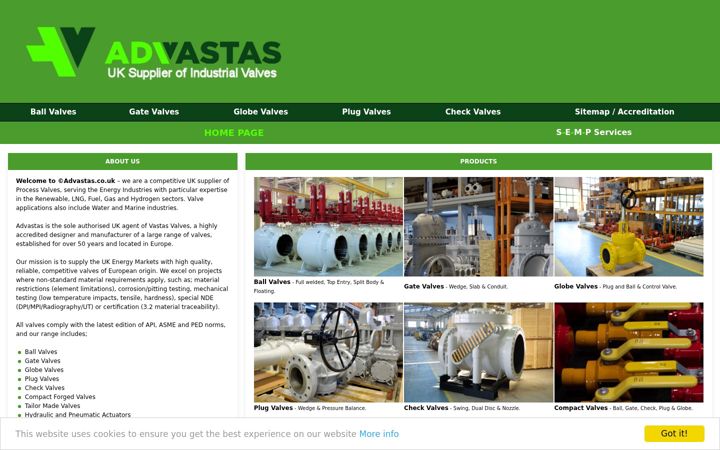 Screenshot of advastas.co.uk