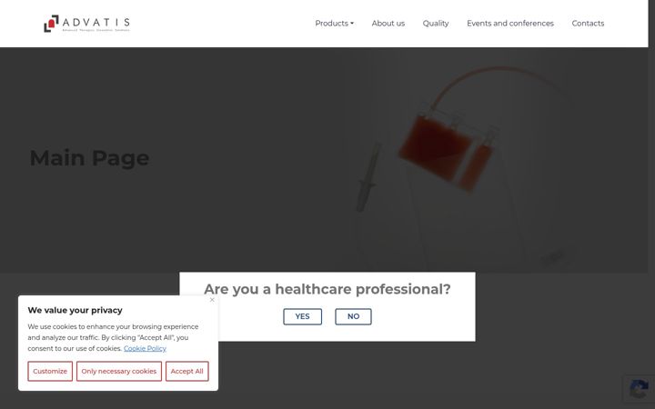 Screenshot of advatis.com