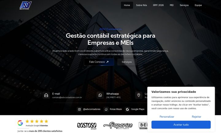 Snimka zaslona za advcontadores.com.br