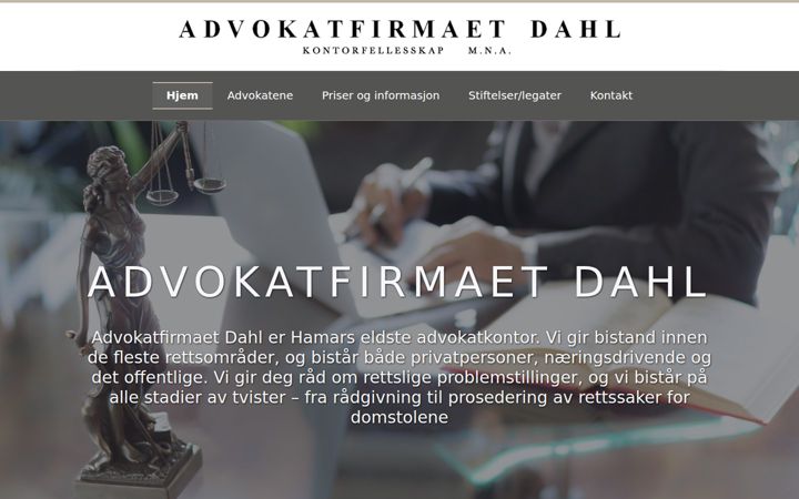 Screenshot of advdahl.no