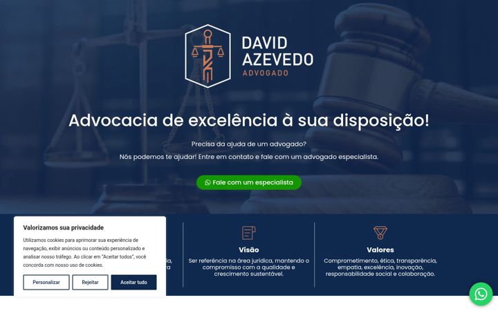 Screenshot of advdavidazevedo.com.br