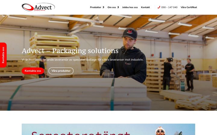 Screenshot of advect.se