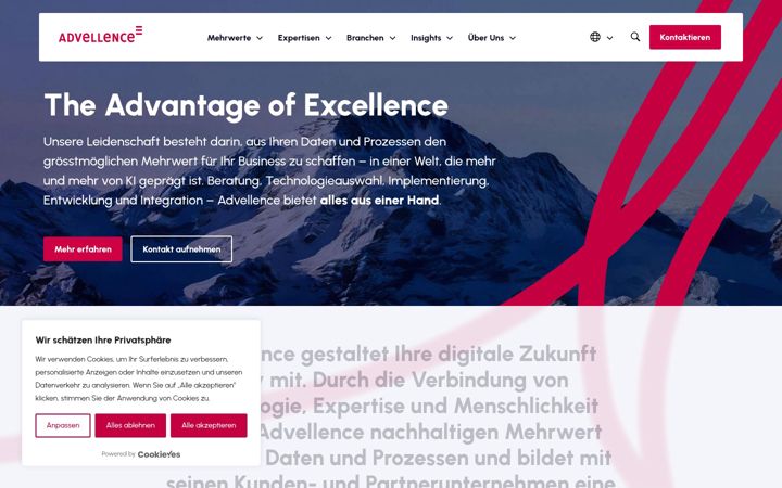 Screenshot of advellence.com