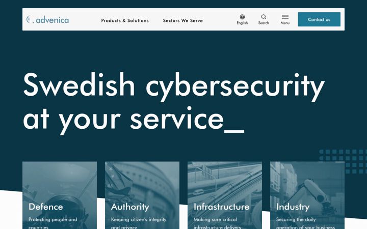 Screenshot of advenica.com