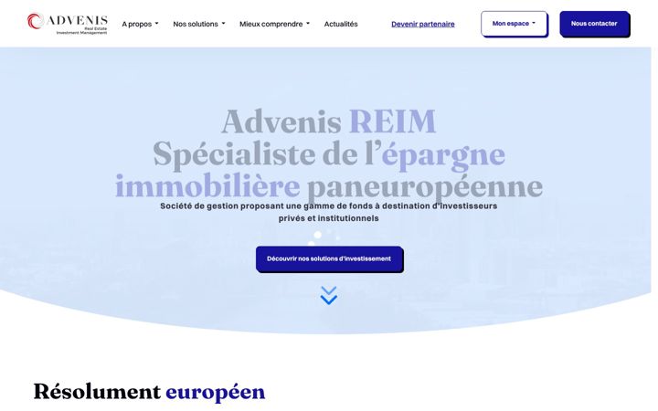 Screenshot of advenis-reim.com