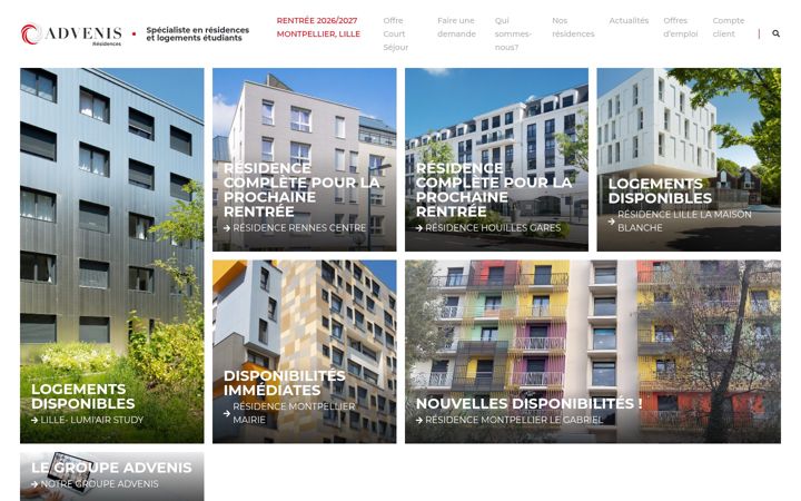 Screenshot of advenis-residences.com
