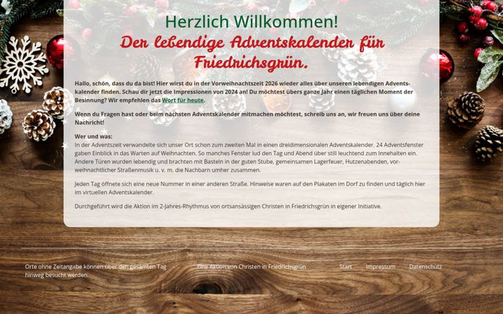 Ekraanipilt saidist advent-friedrichsgruen.de