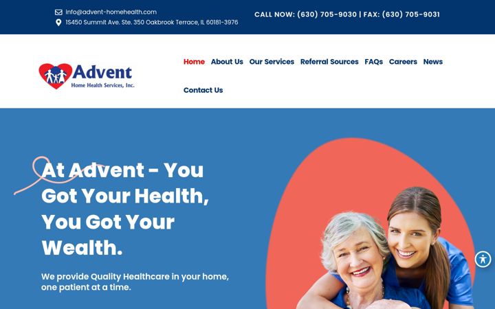 Screenshot of advent-homehealth.com
