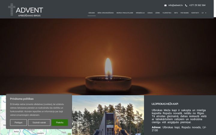 Snímek obrazovky advent.lv