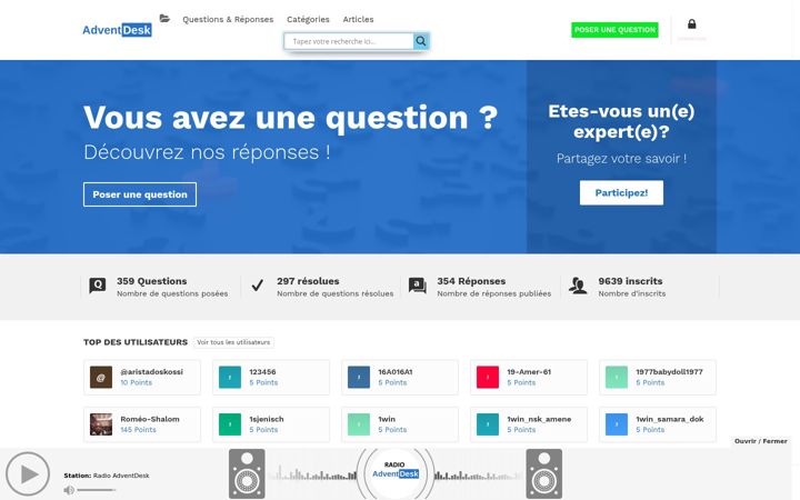 Screenshot of adventdesk.com