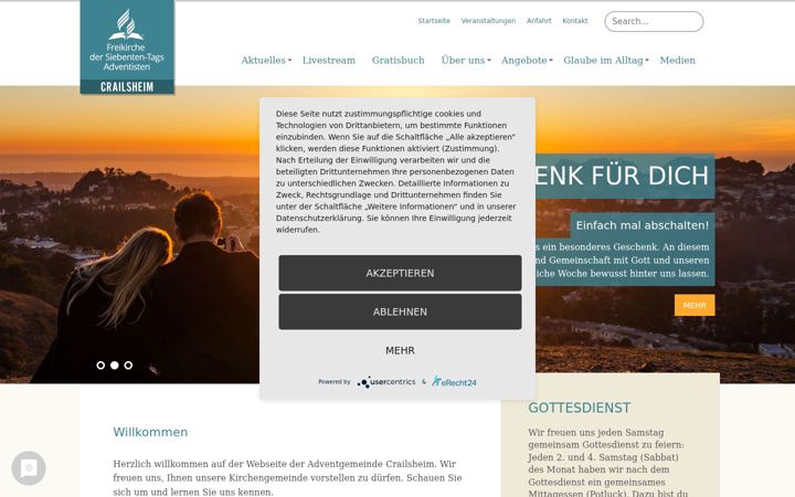 Screenshot of adventgemeinde-crailsheim.de