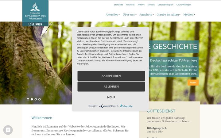 Screenshot von adventgemeinde-esslingen.de