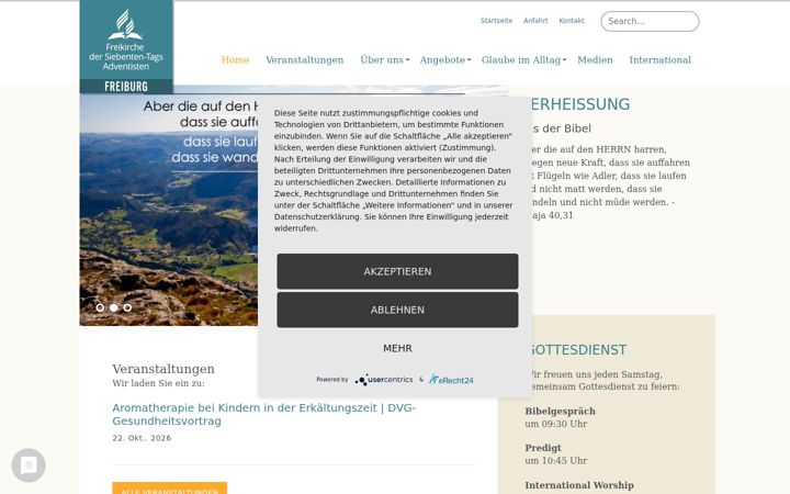 Screenshot von adventgemeinde-freiburg.de