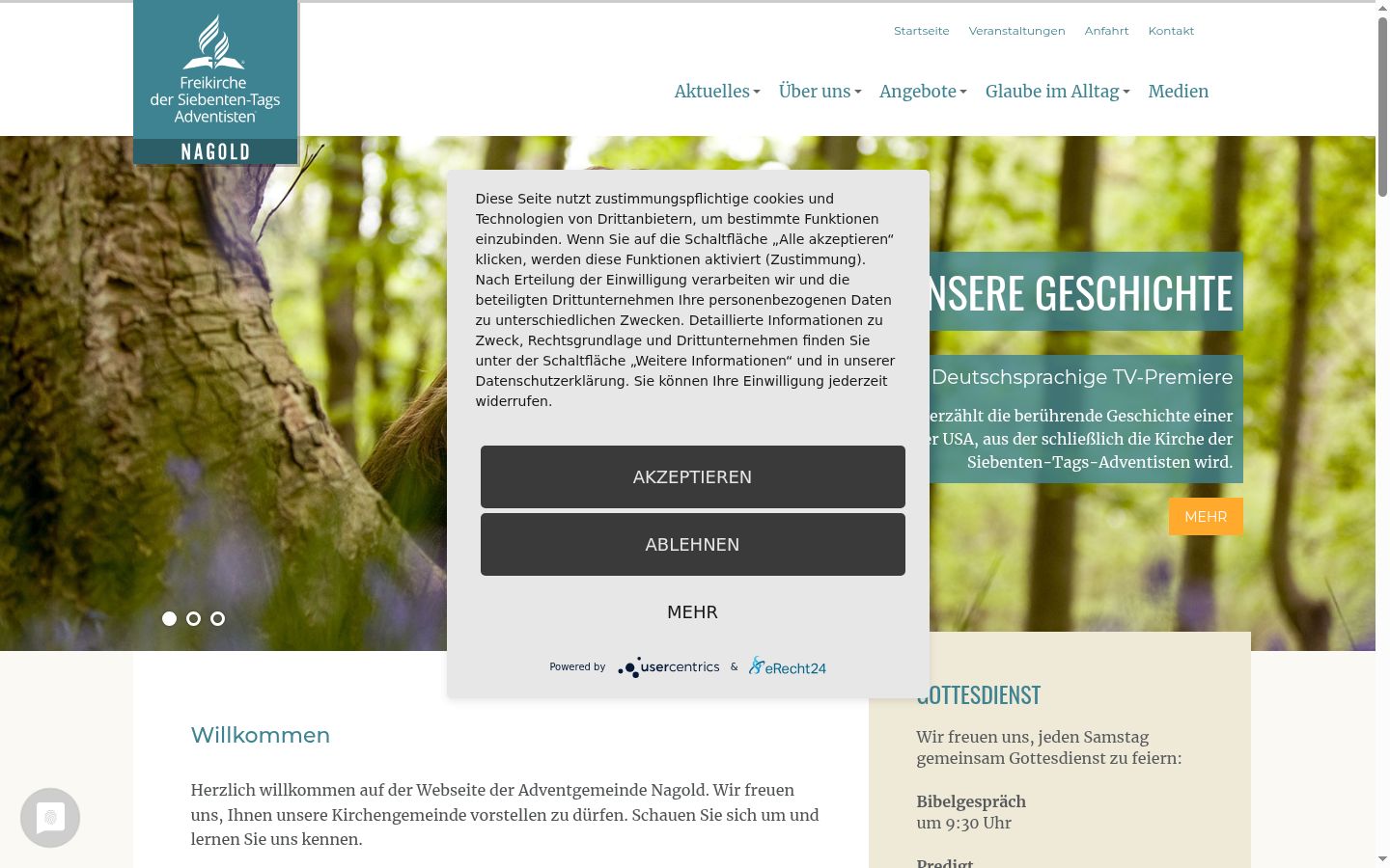 Screenshot tal-banner tal-kunsens muri qabel kwalunkwe interazzjoni