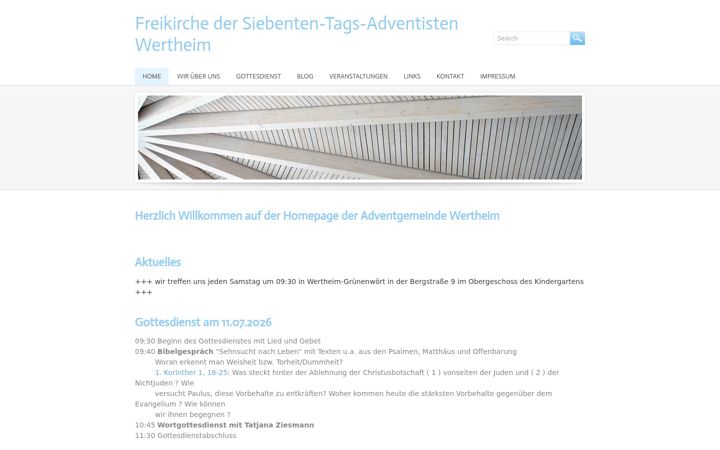 Screenshot of adventgemeinde-wertheim.org