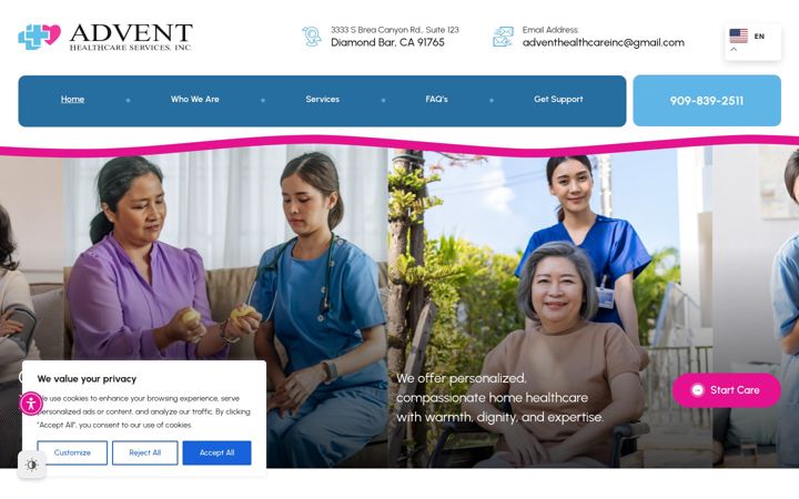 Posnetek zaslona adventhealthcareinc.com