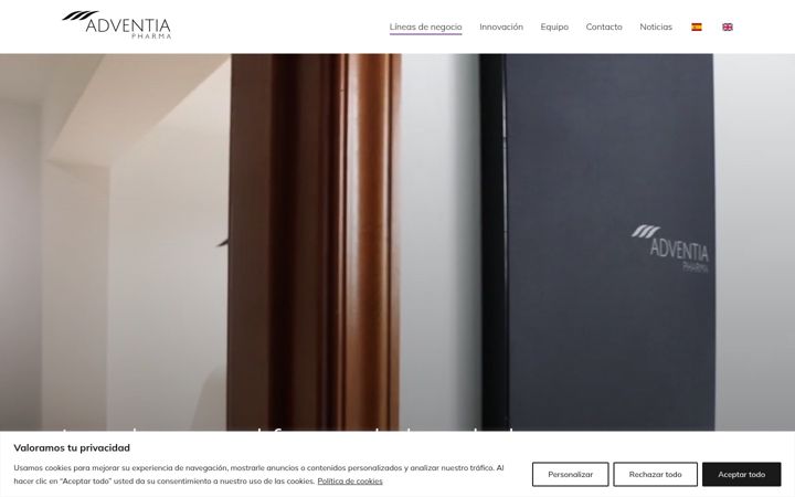 Screenshot of adventiapharma.com