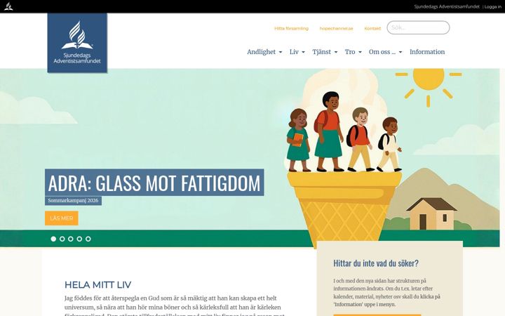 Screenshot of adventist.se