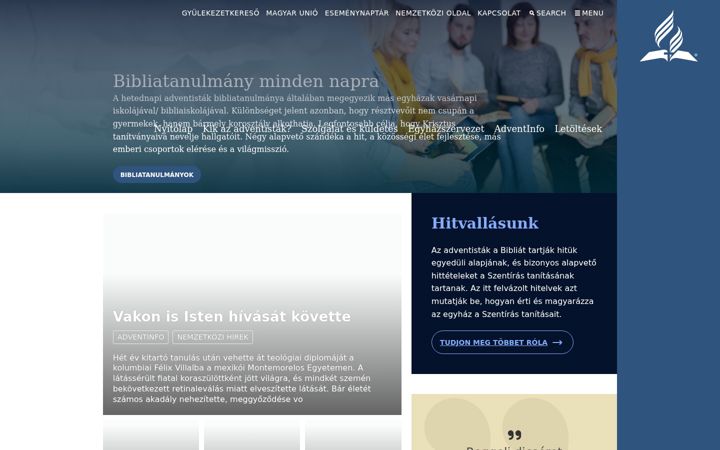 Ekraanipilt saidist adventista.hu