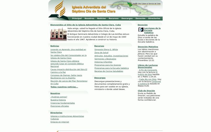 Screenshot of adventistassantaclara.org