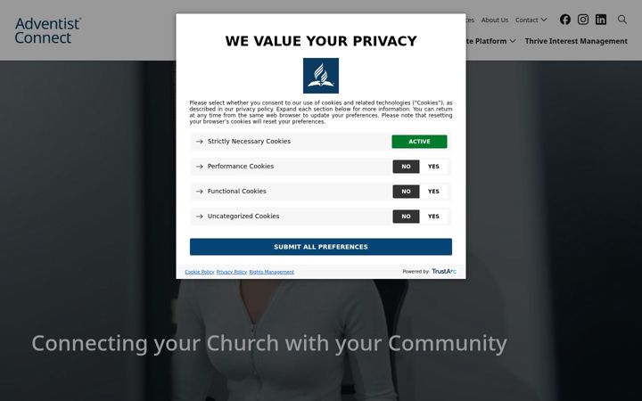 Ekrānuzņēmums no adventistconnect.org