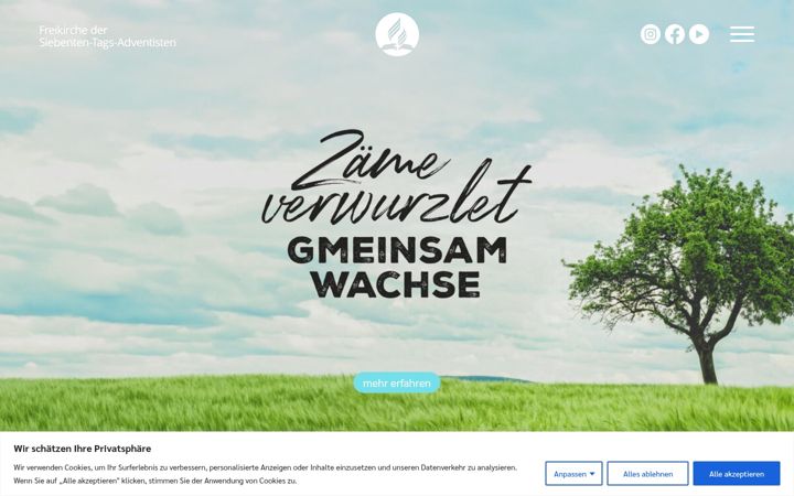 Ekraanipilt saidist adventisten.ch