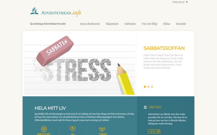 Screenshot von adventkyrkan.info