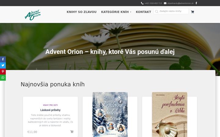 Snímek obrazovky adventorion.sk
