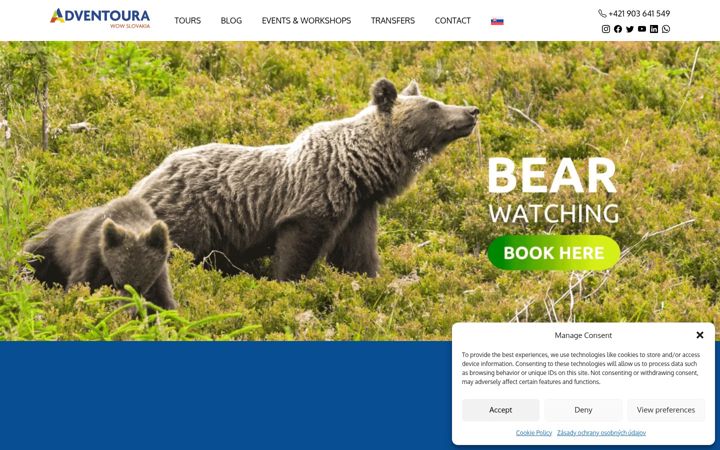 Screenshot of adventoura.eu