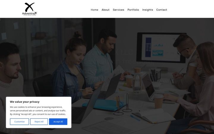 Posnetek zaslona adventra-x.com