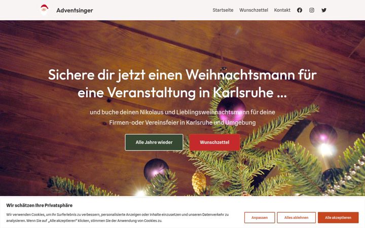 Screenshot of adventsinger.de
