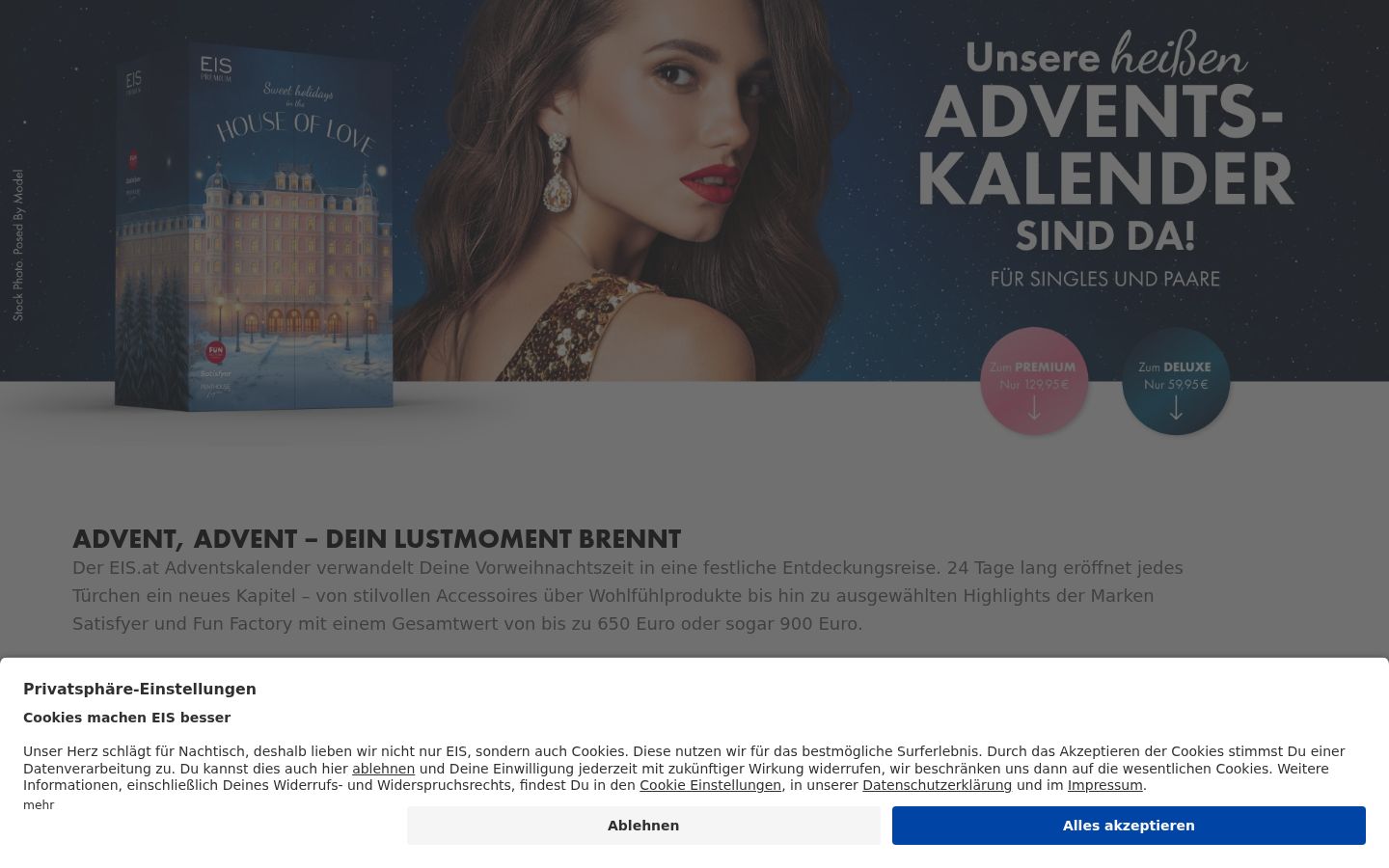 Screenshot of the consent banner shown before any interaction