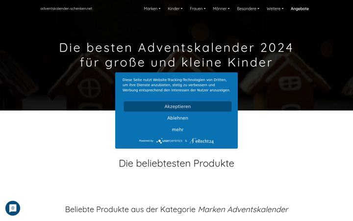 Képernyőkép: adventskalender-schenken.net
