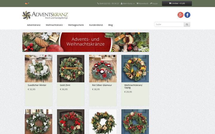 Screenshot of adventskranz.de