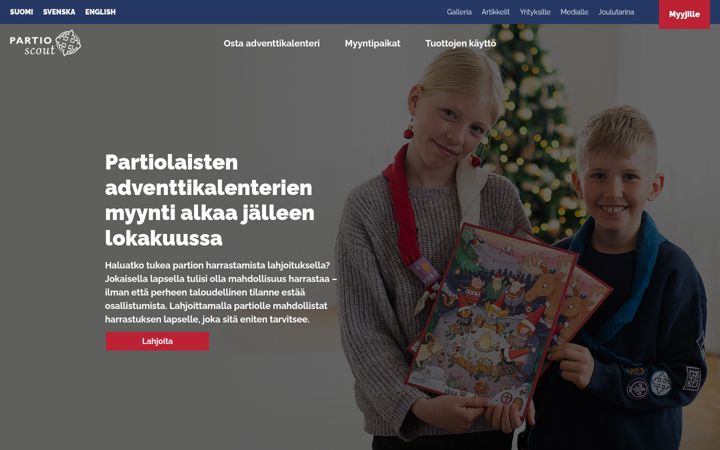 Screenshot von adventtikalenteri.fi