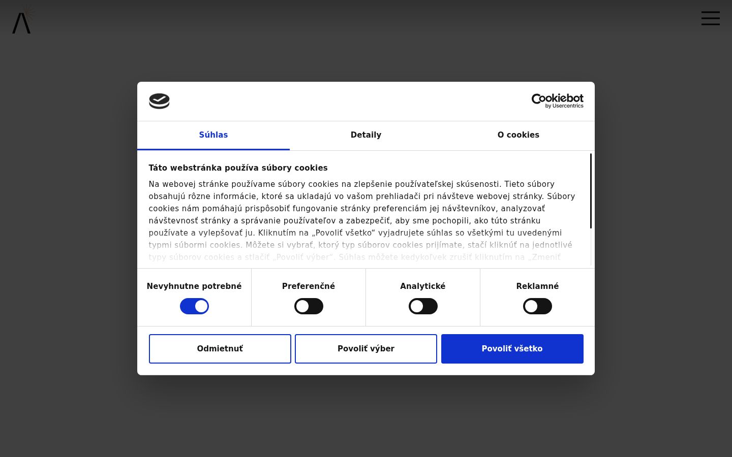 Captura de ecrã do banner de consentimento apresentado antes de qualquer interação