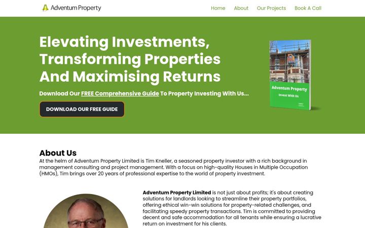 Screenshot of adventumproperty.co.uk