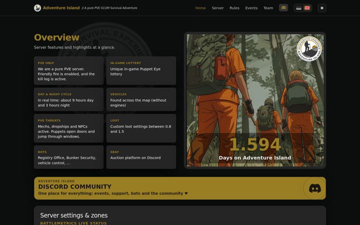 Screenshot of adventure-island.eu