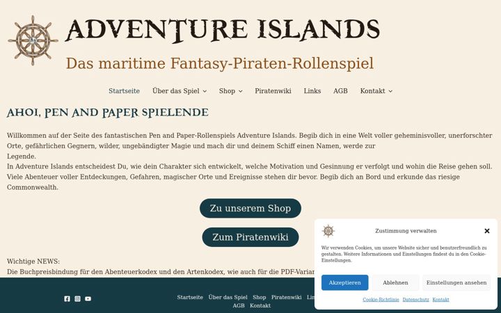 Screenshot von adventure-islands.de