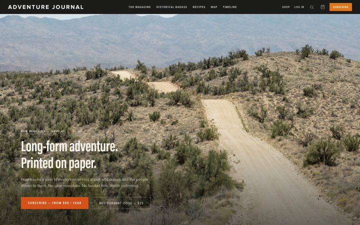 Screenshot of adventure-journal.com